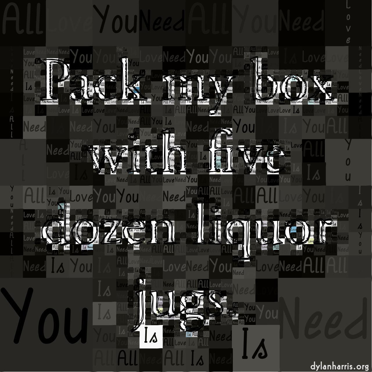 mosaic for source images with white background :: colour palette with text and edge