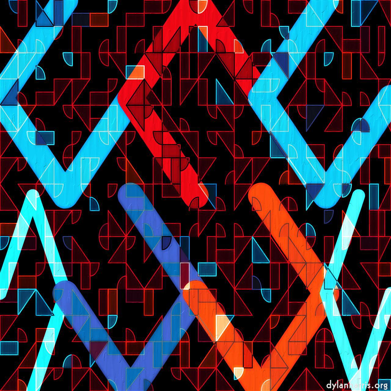 image: shape and mondrian styles :: truchet with paint drip