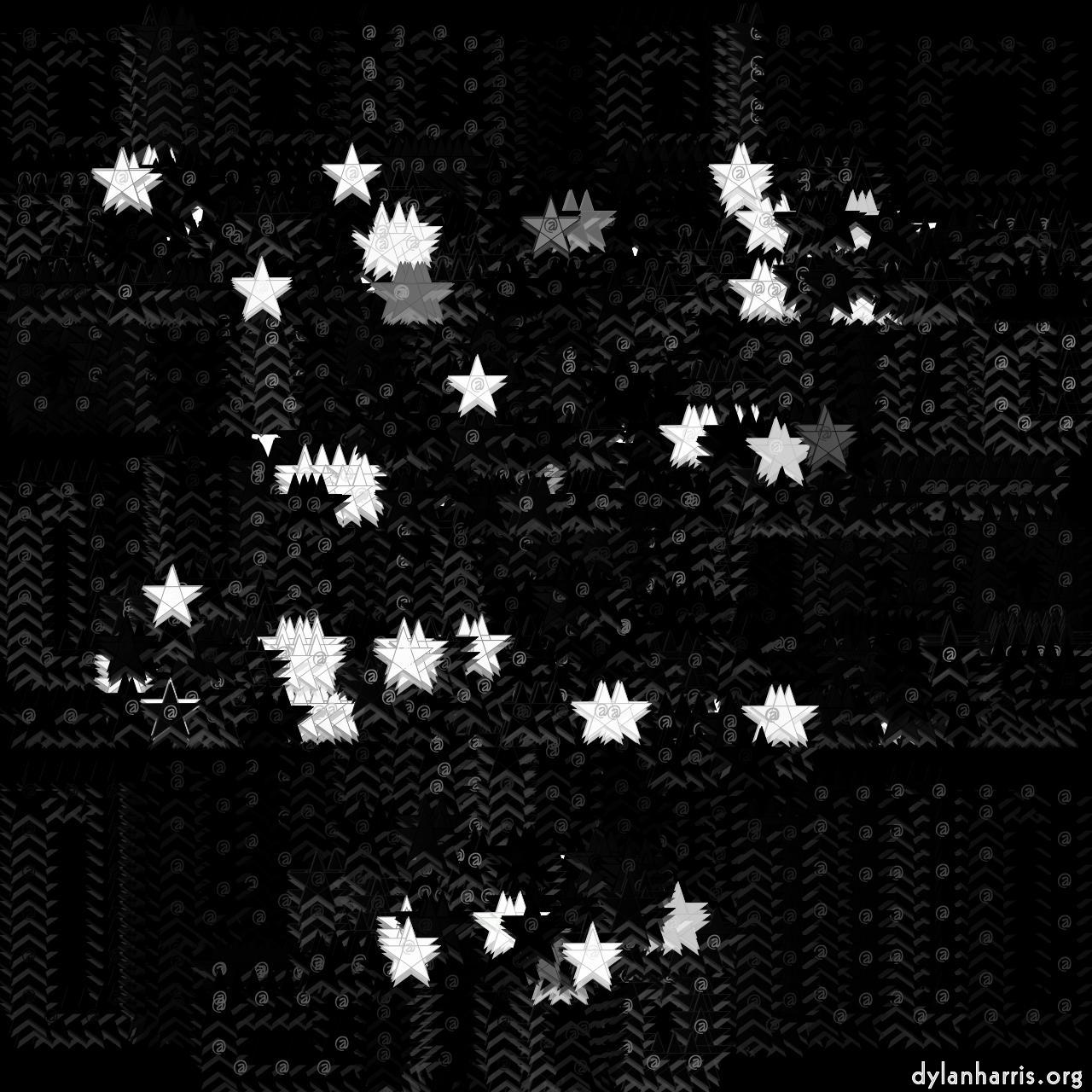 Image: mosaic for source with white backgrounds :: text and stars