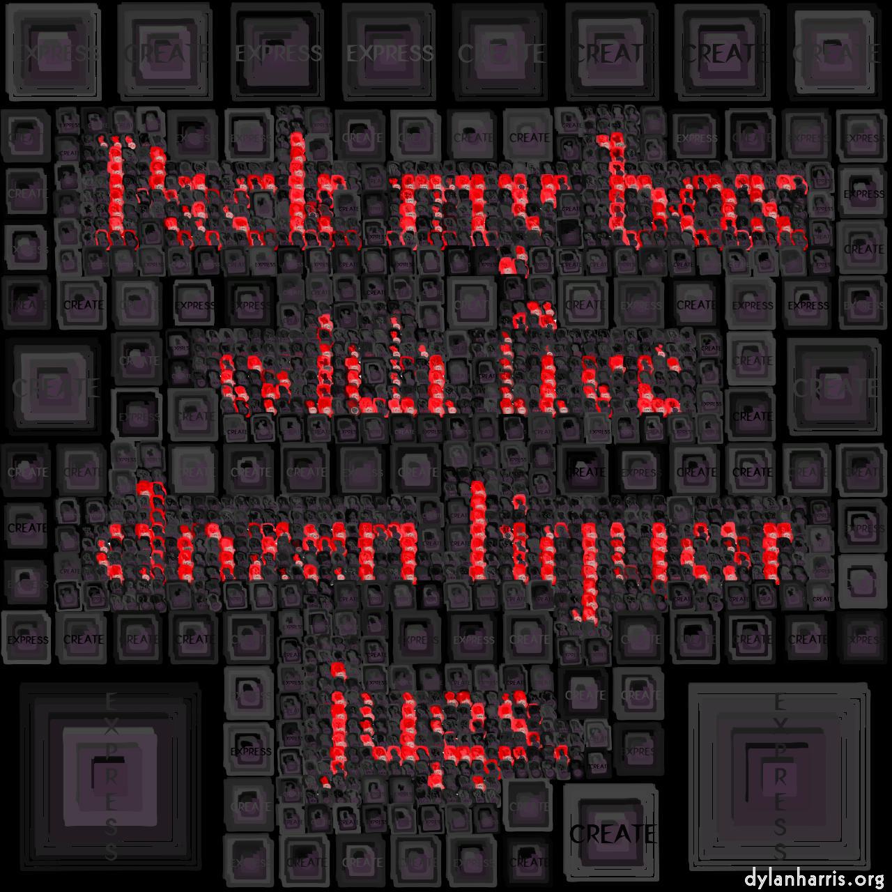 image: mosaic with text :: text rect space raised