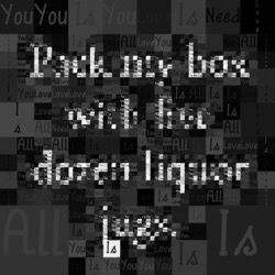 image: image from mosaic with text