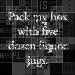 image: image from mosaic with text