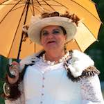 image: a lady posing in a steampunk outfit