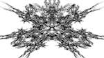 Third of 'reflets — msg — abstract attractors black & white 1'.