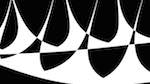 Seventh of 'reflets — msg — abstract attractors black & white 1'.