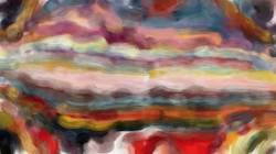 Third of 'reflets — paint synthesiser classic — cd hand drawn media wet media acrylic 1'.