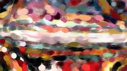 Fourth of 'reflets — paint synthesiser classic — cd hand drawn media wet media acrylic 1'.