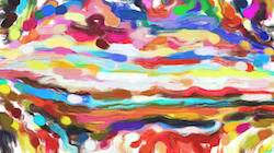 Second of 'reflets — paint synthesiser classic — cd hand drawn media wet media oil 1'.