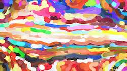 Third of 'reflets — paint synthesiser classic — cd hand drawn media wet media oil 1'.