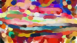 Second of 'reflets — paint synthesiser classic — cd hand drawn media wet media oil 5'.