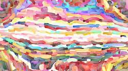 Sixth of 'reflets — paint synthesiser classic — cd hand drawn media wet media oil 5'.