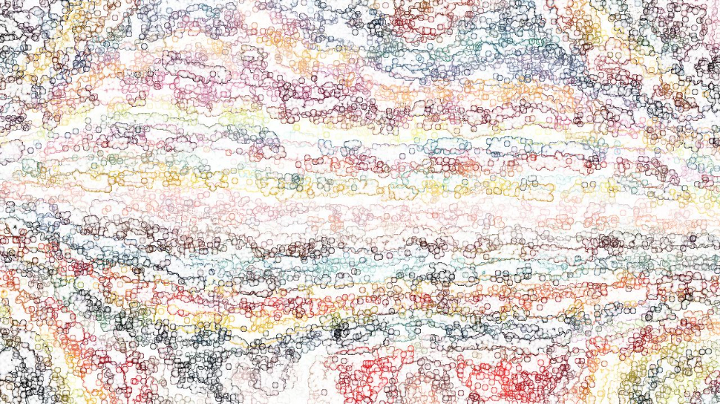 Image 'reflets — paint synthesiser classic — default geodesic 1 1'.