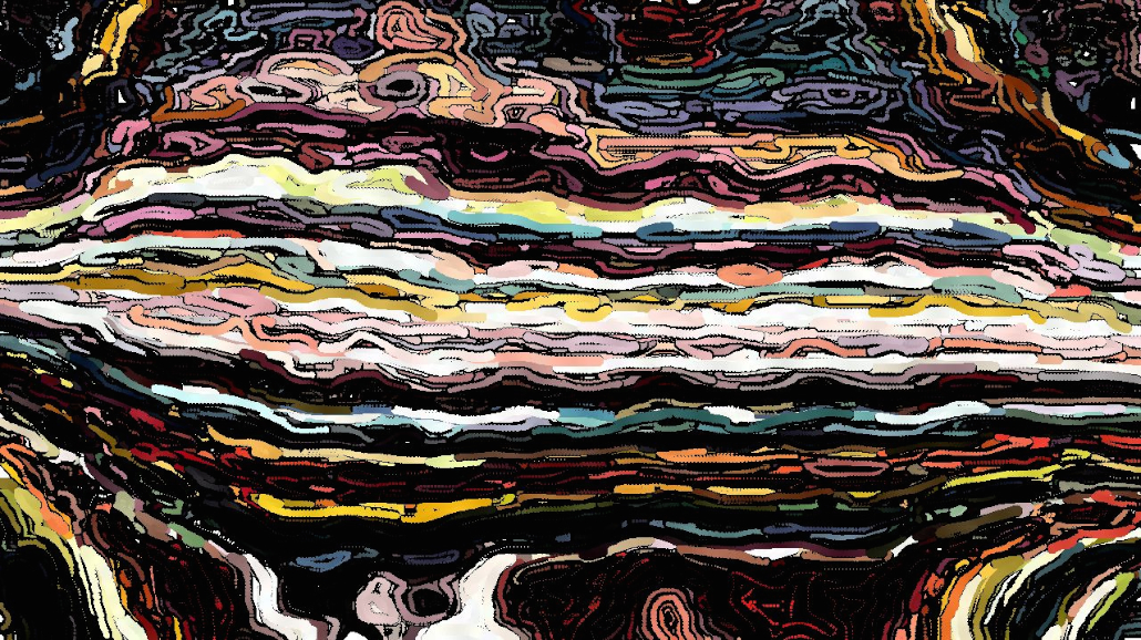 Image 'reflets — paint synthesiser classic — default geodesic 1 4'.