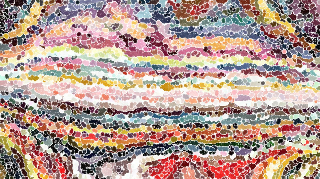 Image 'reflets — paint synthesiser classic — default geodesic 2 8'.