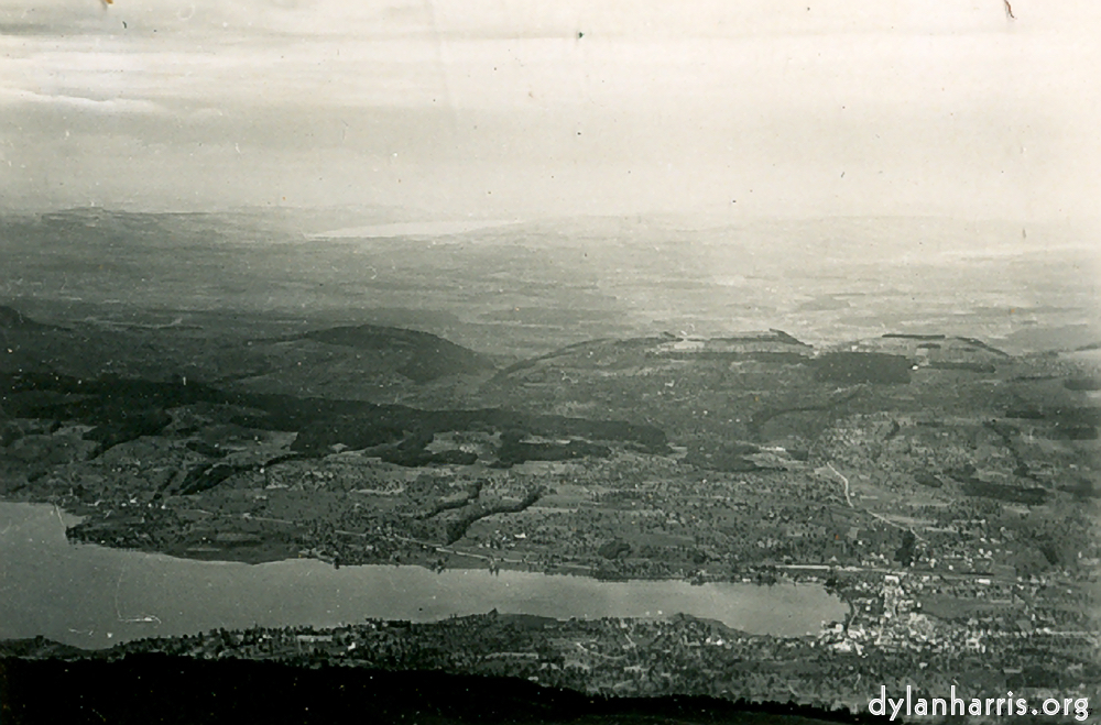 image: Kussnacht and the Vierwaldsträttersee from Rigi Kulm. Lake Sempacher in left Horizon. Looking West.
