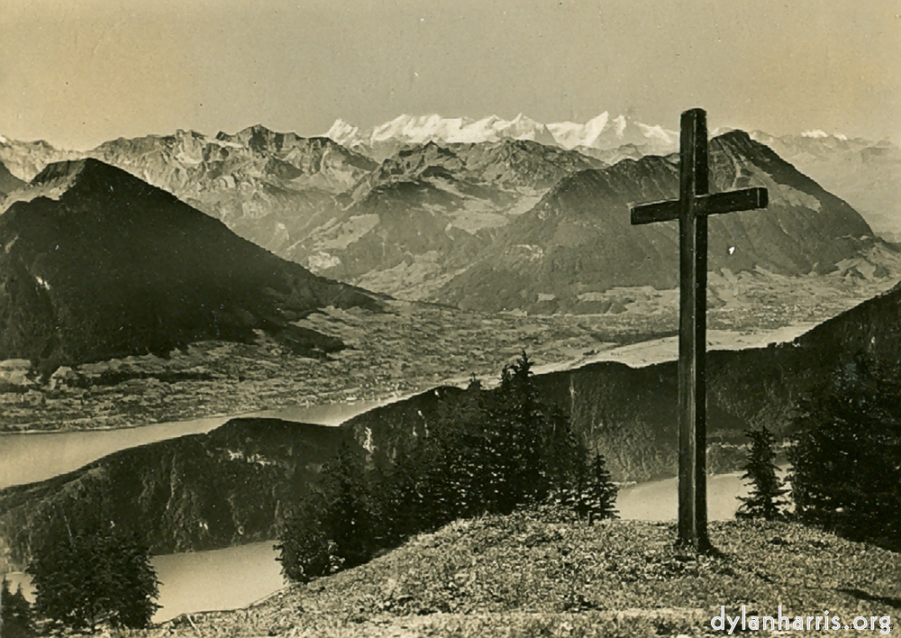 Image: Postcard: View from Rigi Käurzeli, 4700ft, towards Unterwaldner, Bernalpen and Pelatus.