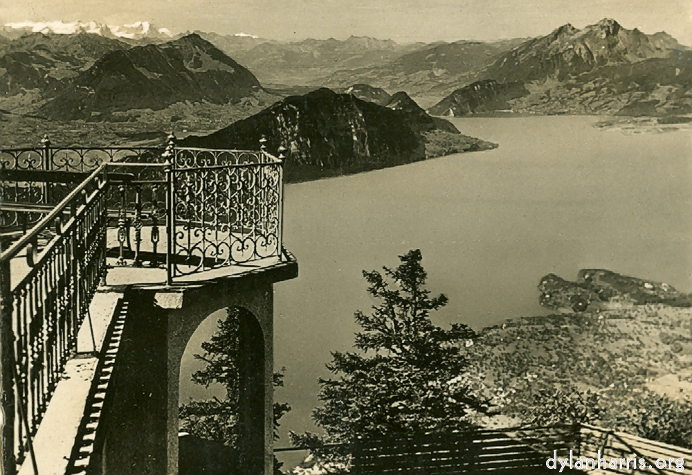 Postcard: View from Rigi Käurzeli, 4700ft, towards Unterwaldner, Bernalpen and Pelatus.