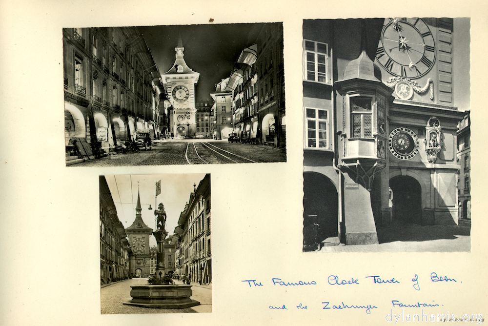 image: The Famous Clock Tower of Bern and the Zaehunger Fountain.