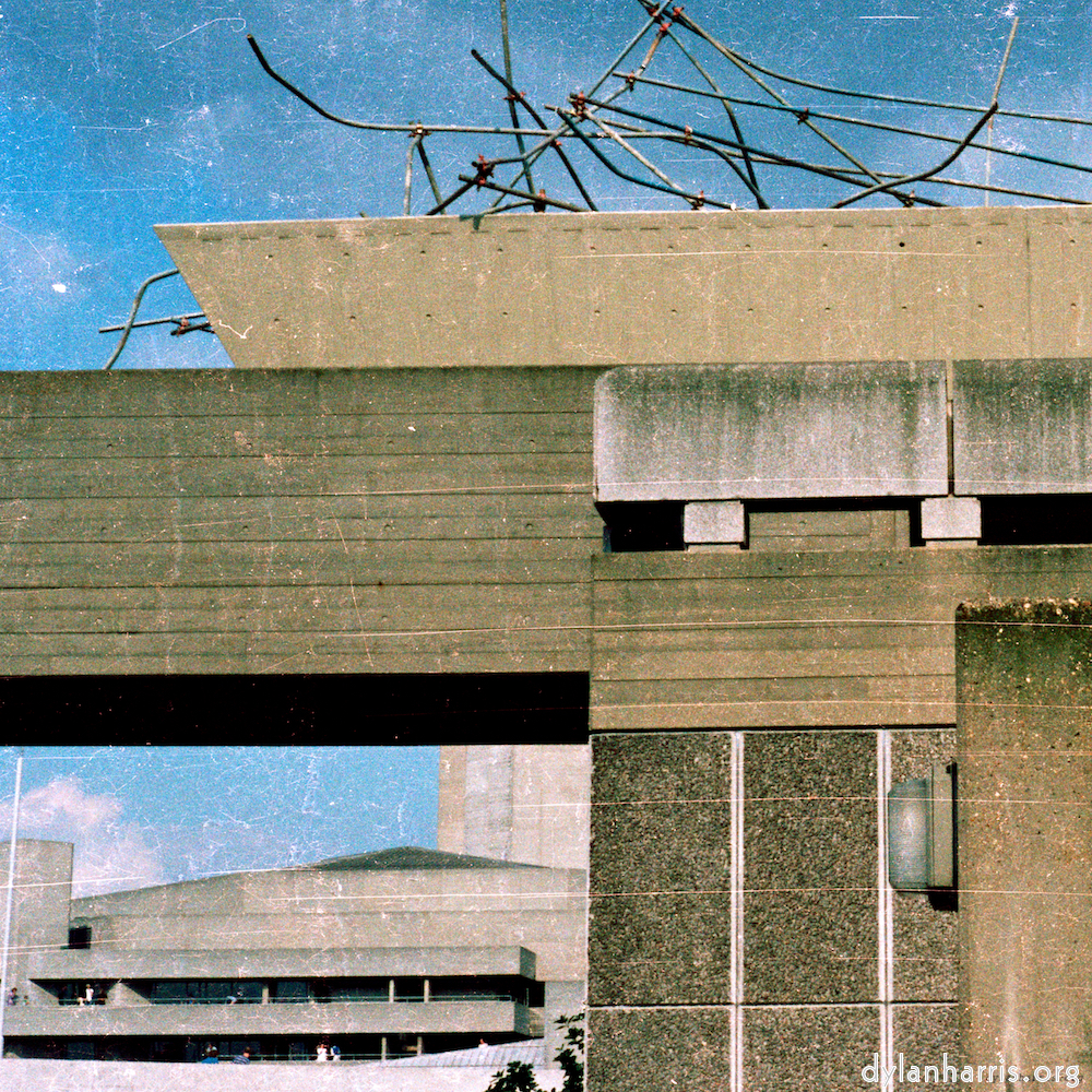 image: the now demolished upper walkway towards the Hayward Gallery