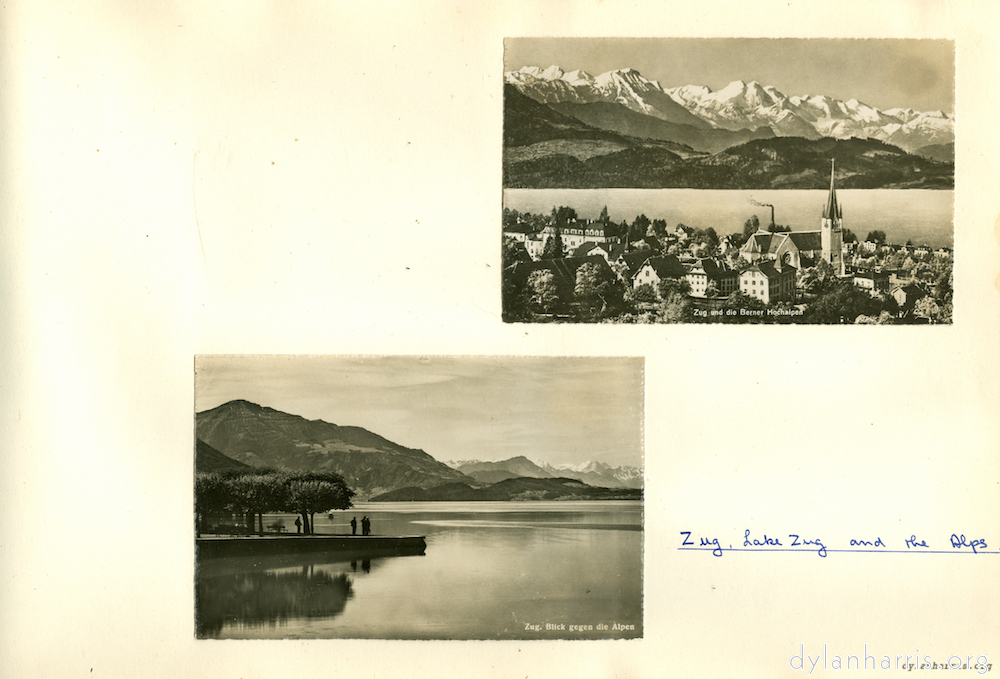 image: Zug, Lake Zug and the Alps.