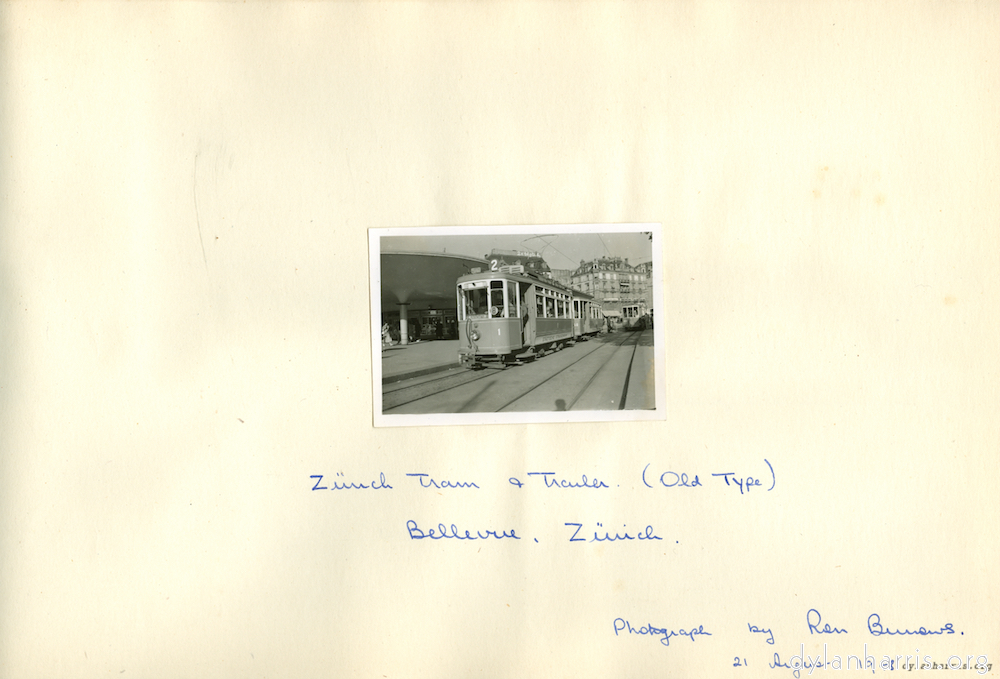 image: Zürich Tram & Trailer (Old Type). Bellevue, Zürich.